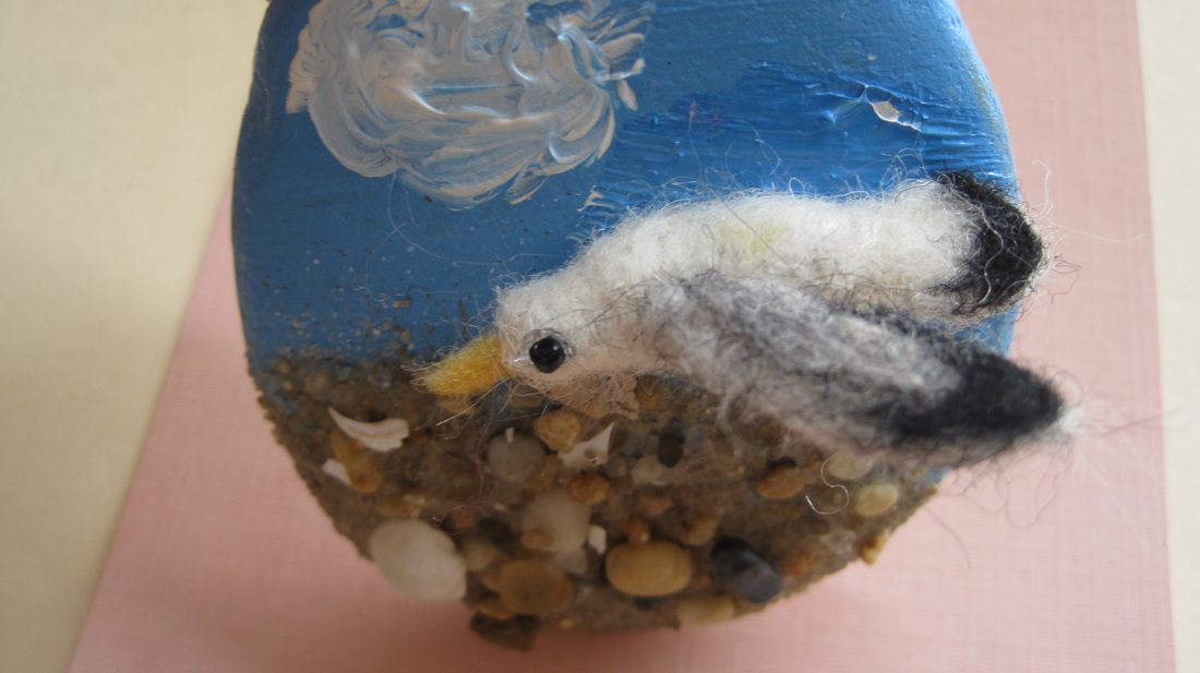 seagull felted, with tutorial at shellcrafter.com