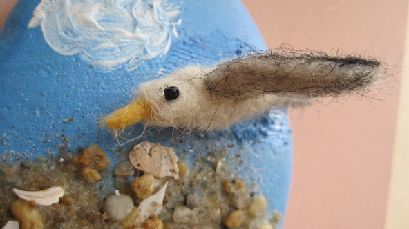 Felted seagull tutorial at www.seashellcrafter.com